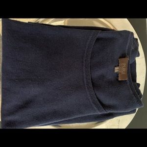PURE Collection Dark Navy Cotton/Cashmere Top